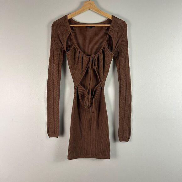 H:ours (Revolve) Willa  Rib Knit Long Sleeve Mini Dress - Picture 2 of 9